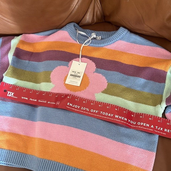 GHANDA JESSIE MULTI COLOR STRIPED CROPPED KNIT SWEATER NWT - Picture 14 of 14